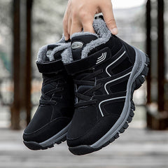 Winter Women Men Boots Plush Leather Waterproof Sneakers