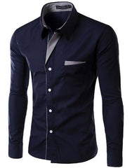 Fashion Camisa Masculina Long Sleeve Shirt Men Slim fit