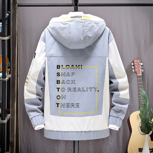Fashion Mens Hooded Jacket Japanese Streetwear Autumn Winter Jacket