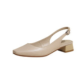 Matching Shoes and Bags: Women Slingbacks Shoes Buckle Thick Heels Pumps