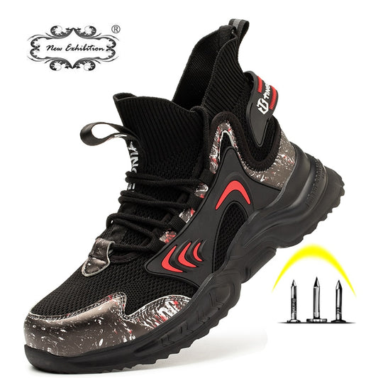 Male Work Boots Indestructible Safety Shoes Men Steel Toe