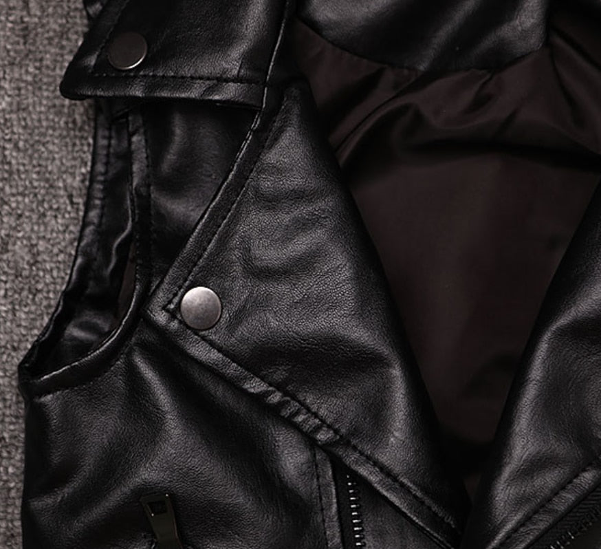 Fashion Baby Boy Vest Children Girl PU Leather Waistcoats Jacket Kids Outerwear