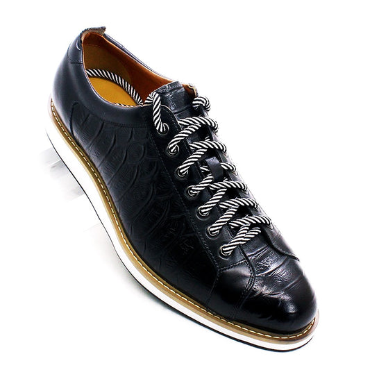 Men Casual Shoes Real Cow Leather Green Black Fashion Designer