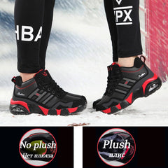 Winter Leather Boots Men Waterproof Men Sneakers Warm Trekking Work