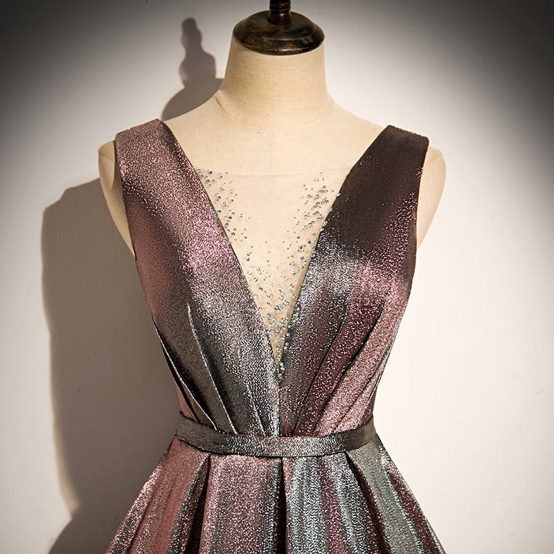 Homecoming Dresses: Red Prom Dresses Puff Sleeves A-Line Evening Dresses