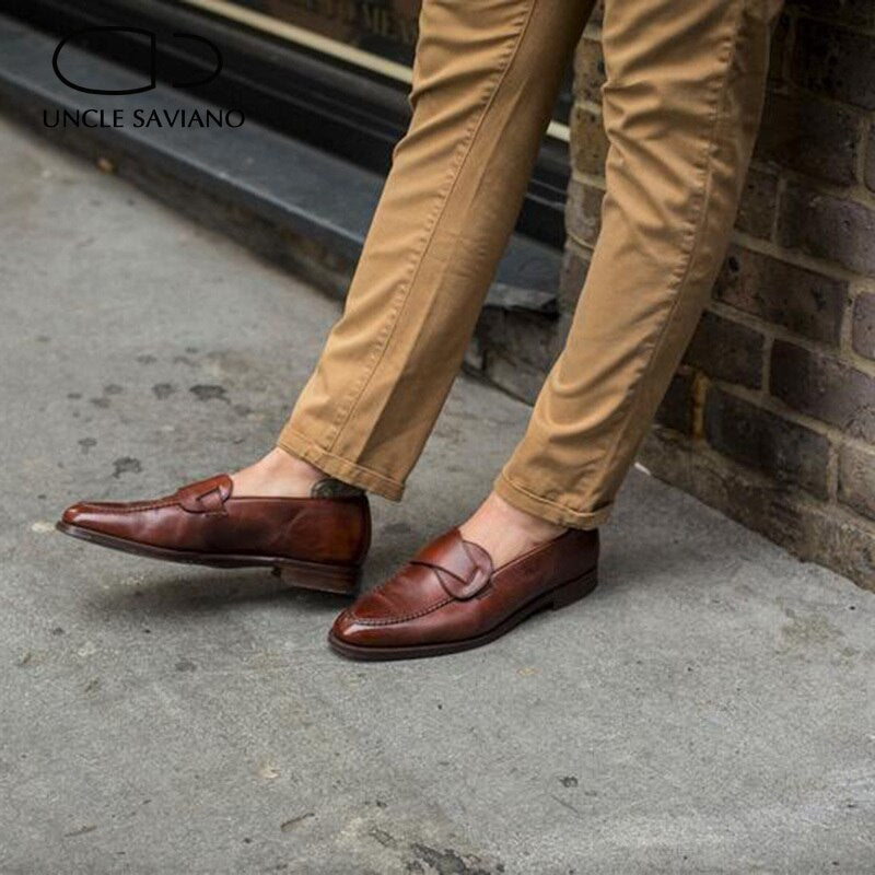 Uncle Saviano Loafer Genuine Leather Wedding Men Dress Formal Shoes