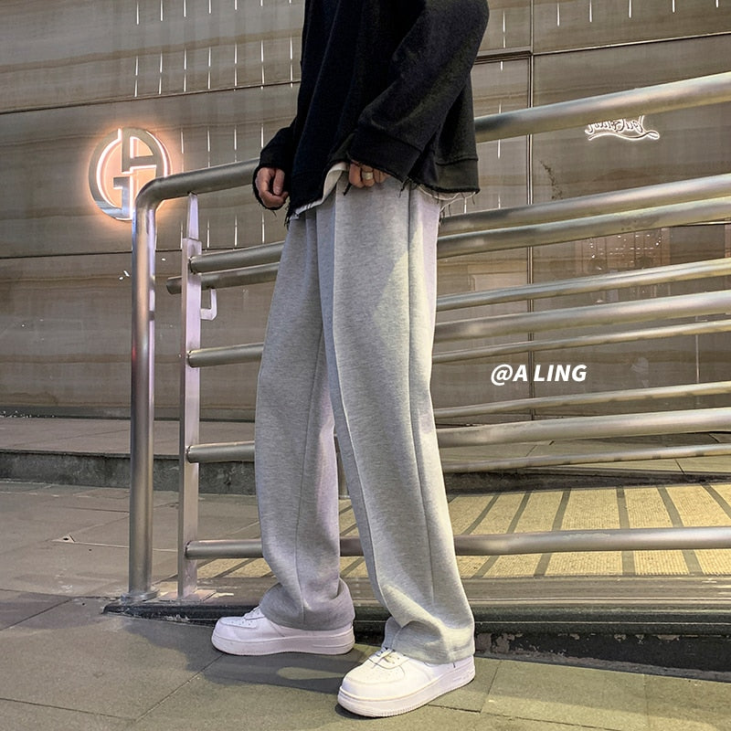Sweatpants Men Straight Harem Pants Male Korean Man Loose Casual Pants