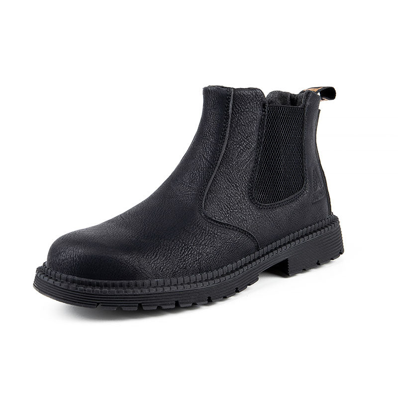 Waterproof Safety Work Shoes For Men Chelsea Steelhead Leather Boots Male