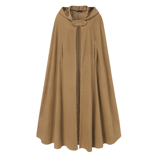 Women Autumn Winter Hoodies Long Cape Cloak Casual Hooded Coat