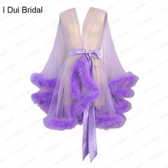 Homecoming Dresses: Robe Edging Dressing Gown Bridal Boudoir Sheer