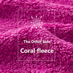 Unisex Reversible Hoodie Women Pullover Sweatshirts Winter Warm Polar/Coral Coats