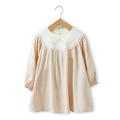 Girls Dress Autumn Ruffles Sweet Long-Sleeved Dress Children Baby