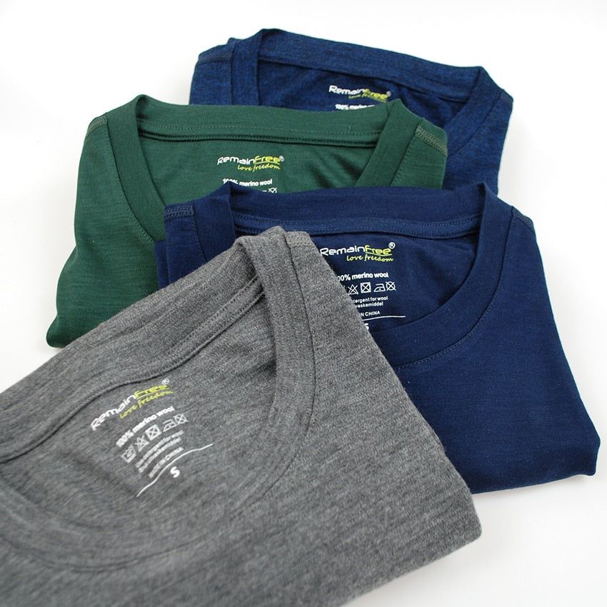 Men 100% Merino Wool Thermal long sleeve T Shirt Base Laye Merino Wool