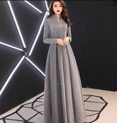 Evening wear Dresses: Women Long Sleeve Evening Gowns Celebrity Dress