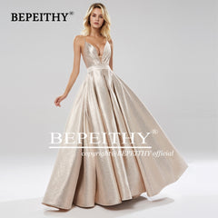 Homecoming Dresses: V Neck A Line Gray Long Prom Dresses Backless