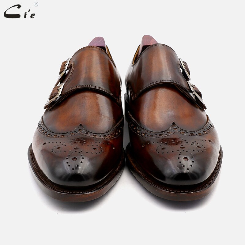 Round Toe Brogues Full Grain Genuine Calf Leather Formal Shoes Custom