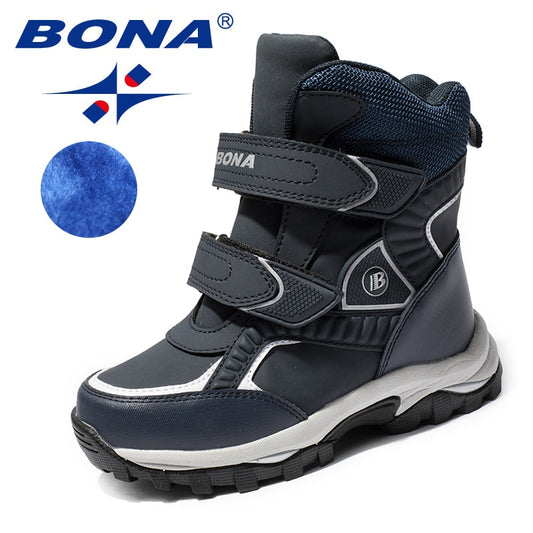 Classics Style Children Boots Hook & Loop Boys Snow Boots