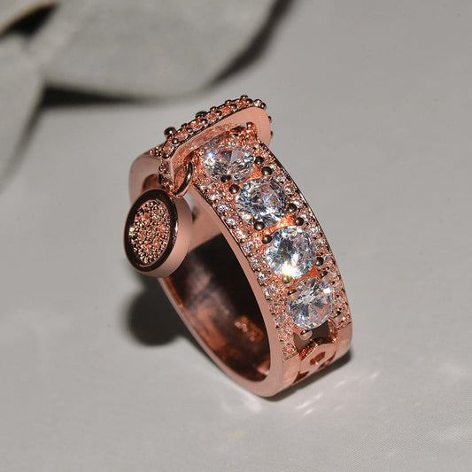 Vintage Rose Gold Filled Wedding Rings For Women Fashion Jewelry