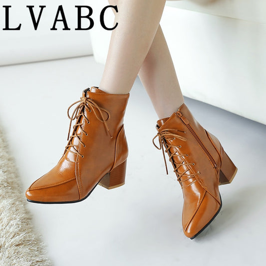 Winter Ankle Boots Pu Leather Women Boots Fashion Women Work
