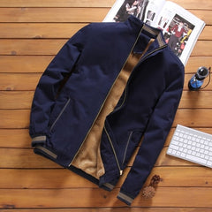 Autumn Mens Bomber Jackets Casual Male Outwear Fleece Thick Warm