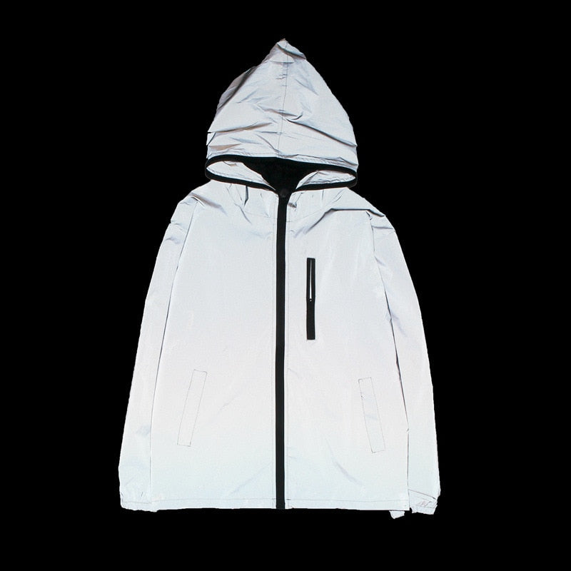 Plus Size 4XL Men Spring Autumn full reflective Windbreaker waterproof Jacket
