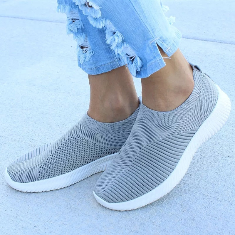 Women Shoes Knitting Sock Sneakers Women Spring Summer Slip On Flat Shoes