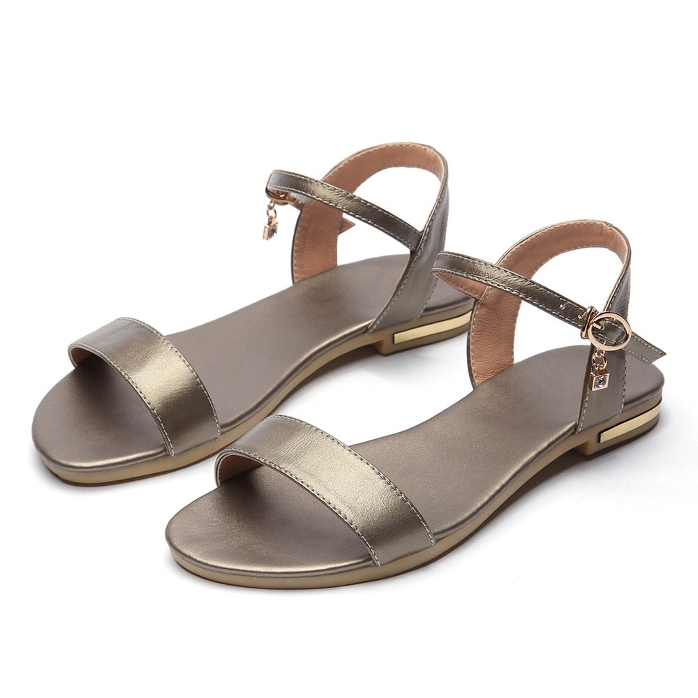 Plus size 34-46 genuine leather sandals women shoes fashion