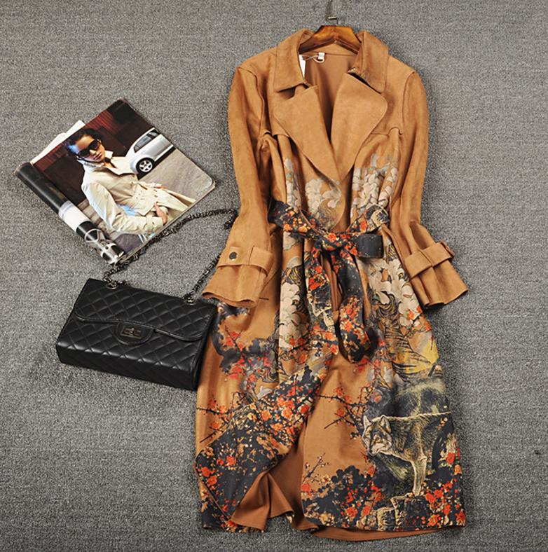 Women raincoat autumn and winter long-sleeved Trench Women