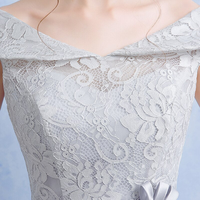 Homecoming Dresses: Prom Party Dress Evening Lace Dresses V-neck