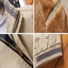 Autumn Mens Bomber Jackets Casual Male Outwear Fleece Thick Warm