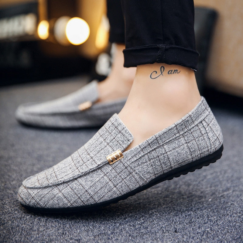 Men Casual Shoes Spring Summer Men Loafers Slip On Light Canvas