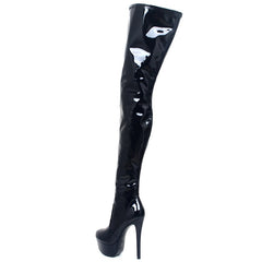 Women Thigh High Boots Super High Thin Heel Platform Boots