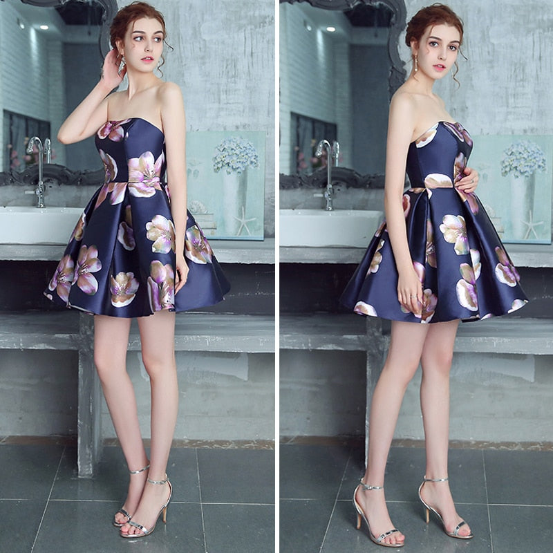 Homecoming Dresses: Short Prom Dresses Backless Lace-Up Mini Party Dresses