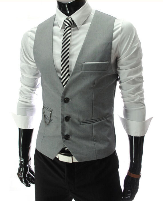Dress Vests For Men Slim Fit Mens Suit Vest Male Waistcoat