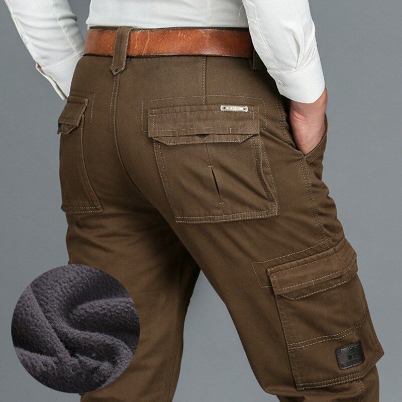 Cargo Pants Men Clothing 6 Pockets Work Casual Winter Pants