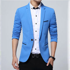 Brand Mens Casual Blazers Autumn Spring Fashion Slim Suit Jacket