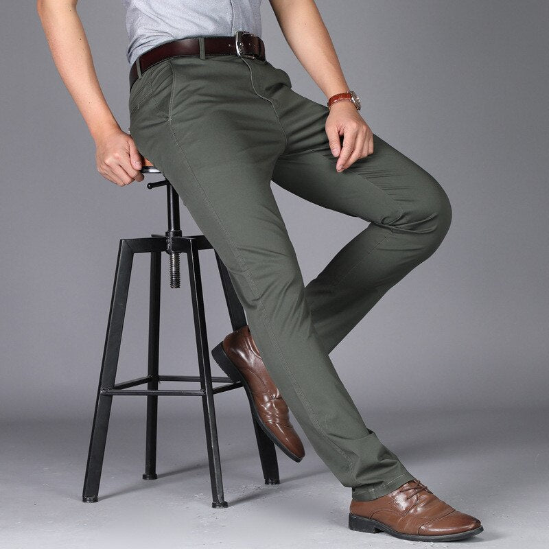 Mens suit pants casual office high quality cotton trousers business pants
