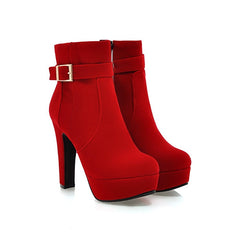 Female Boots Women Boots Winter Buckle Super High Heel Ankle Boots Zipper