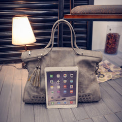 Fashion Rivet Women Handbags High Quality Nubuck Leather Ladies Hand Bags