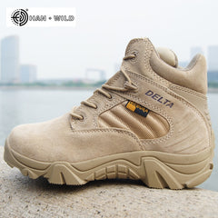 Spring Men Military Boots Genuine Cow Leather Waterproof Tactical Desert
