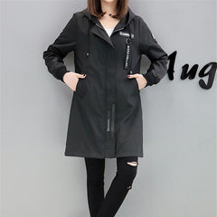 Trench Coat Womens Spring Autumn Hoodies Tops Slim Students Baseball
