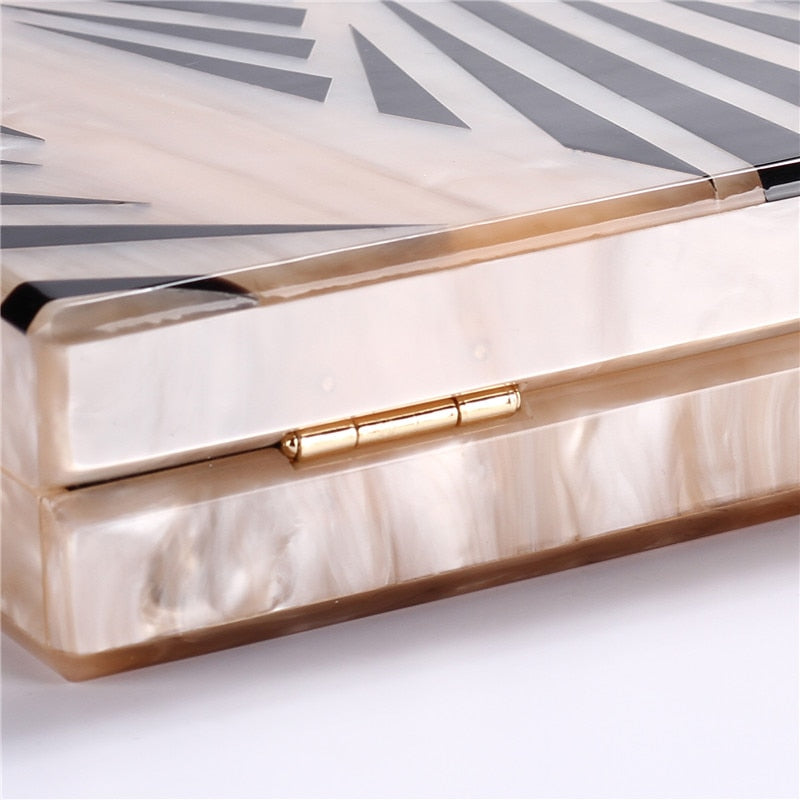 Fashion Pearlescent Acrylic Bag Chain Women Messenger Bag Geometric