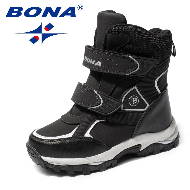 Classics Style Children Boots Hook & Loop Boys Snow Boots