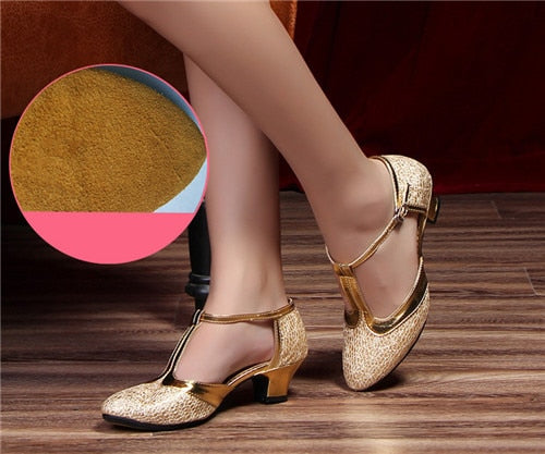 Shoes Women Ladies Closed Toe Tango Shoes Standard Waltz Ballroom Dancing Heel