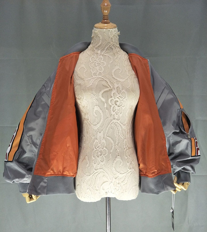 Spring Jacket Women Windbreaker Coat Patch Designs Harajuku Loose Bomber