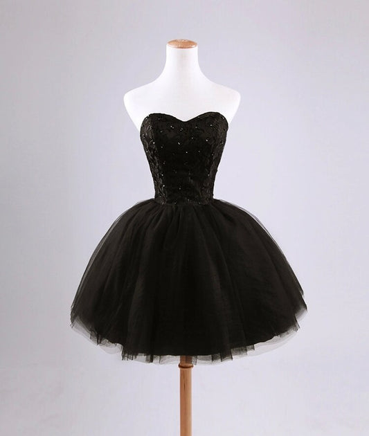 Homecoming Dresses: Women Black Wedding Party Dress Female Graduation Dance