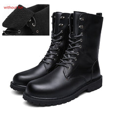 Large Size Motorcycle Boots Men Winter Shoes Warm Waterproof Men Leather Boot