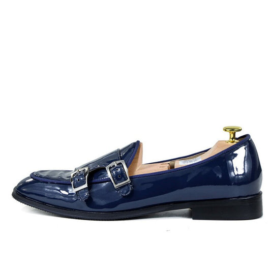 Spring Men Dress Shoes Slip On formal dress double monk buckle straps business