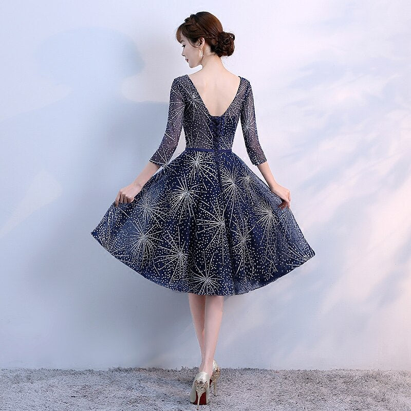 Homecoming Dresses: Elegant Sweetheart Short Prom Dresses Navy Blue