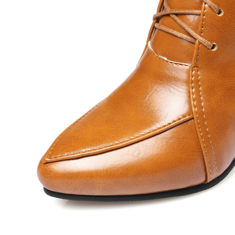 Winter Ankle Boots Pu Leather Women Boots Fashion Women Work